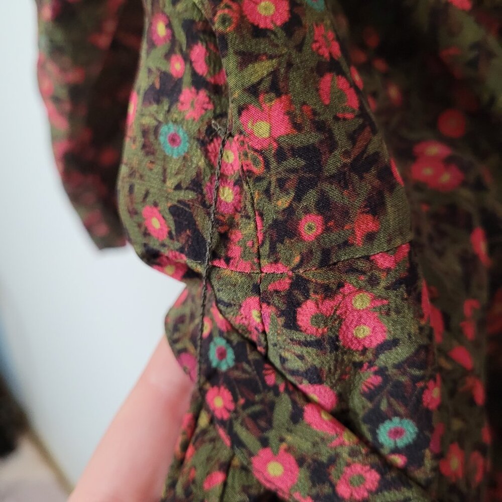 Liberty of London Floral Silk Wrap Dress - Picture 7 of 12